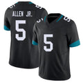 Jacksonville #5 Allen Jr. Football V Neck Short Sleeve Black Jersey LeQuint For Men Youth Women Gift