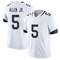 Jacksonville #5 Allen Jr. Football V Neck Short Sleeve White Jersey LeQuint For Men Youth Women Gift