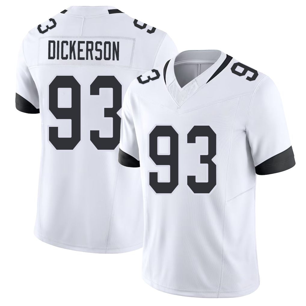 Jacksonville #93 Dickerson Football V Neck Short Sleeve White Jersey Matt For Men Youth Women Gift