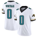 Jacksonville #0 Wortham Football V Neck Short Sleeve White Jersey Michael For Men Youth Women Gift