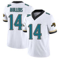 Jacksonville #14 Mullens Football V Neck Short Sleeve White Jersey Nick For Men Youth Women Gift
