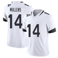 Jacksonville #14 Mullens Football V Neck Short Sleeve White Jersey Nick For Men Youth Women Gift