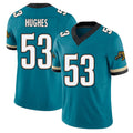 Jacksonville #53 Hughes Football V Neck Short Sleeve Teal Jersey Parker For Men Youth Women Gift