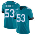 Jacksonville #53 Hughes Football V Neck Short Sleeve Teal Jersey Parker For Men Youth Women Gift