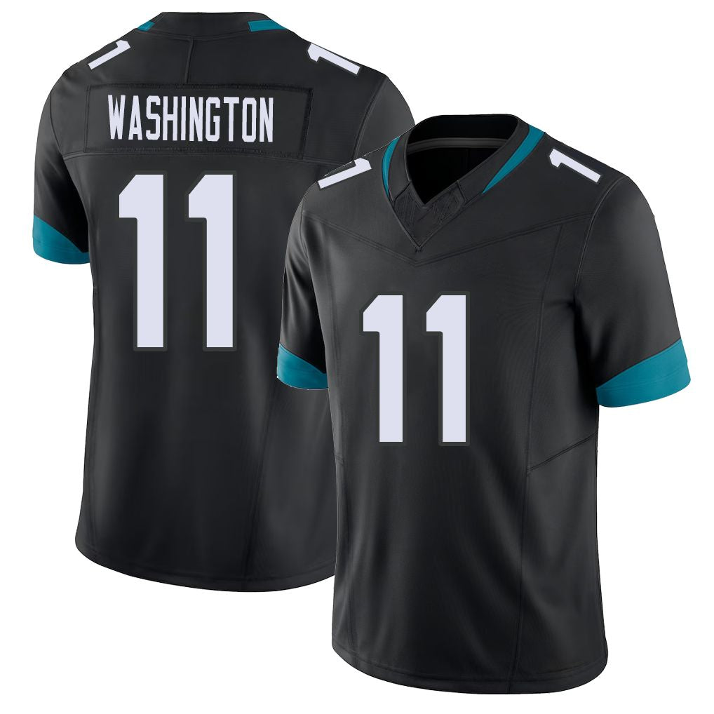 Jacksonville #11 Washington Football V Neck Short Sleeve Black Jersey Parker For Men Youth Women Gift