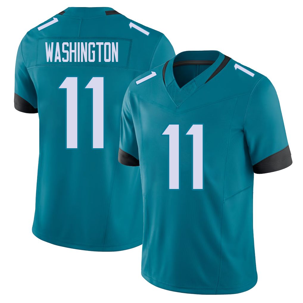 Jacksonville #11 Washington Football V Neck Short Sleeve Teal Jersey Parker For Men Youth Women Gift