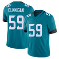 Jacksonville #59 Dunnigan Football V Neck Short Sleeve Teal Jersey Quindarius For Men Youth Women Gift