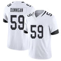 Jacksonville #59 Dunnigan Football V Neck Short Sleeve White Jersey Quindarius For Men Youth Women Gift