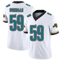 Jacksonville #59 Dunnigan Football V Neck Short Sleeve White Jersey Quindarius For Men Youth Women Gift