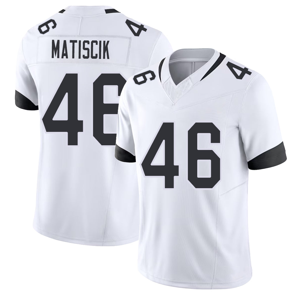 Jacksonville #46 Matiscik Football V Neck Short Sleeve White Jersey Ross For Men Youth Women Gift