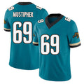 Jacksonville #69 Mustipher Football V Neck Short Sleeve Teal Jersey Sam For Men Youth Women Gift