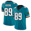 Jacksonville #89 Koziol Football V Neck Short Sleeve Teal Jersey Tanner For Men Youth Women Gift