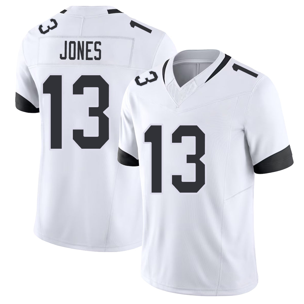 Jacksonville #13 Jones Football V Neck Short Sleeve White Jersey Tim For Men Youth Women Gift