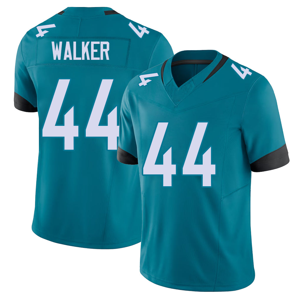Jacksonville #44 Walker Football V Neck Short Sleeve Teal Jersey Travon For Men Youth Women Gift