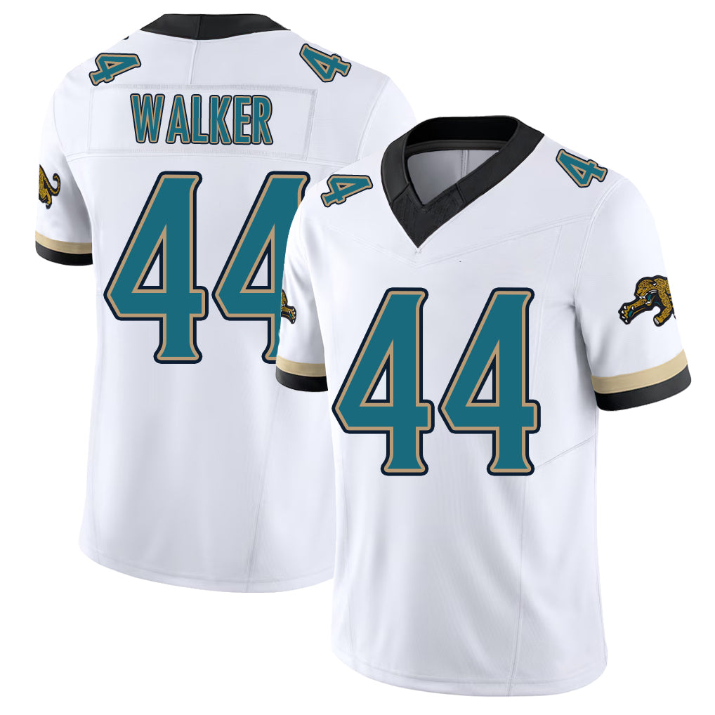 Jacksonville #44 Walker Football V Neck Short Sleeve White Jersey Travon For Men Youth Women Gift