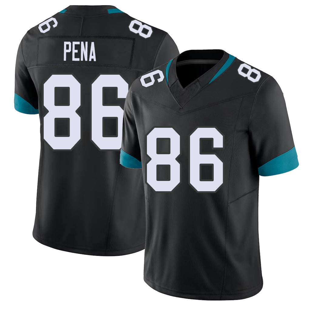 Jacksonville #86 Pena Football V Neck Short Sleeve Black Jersey Trebor For Men Youth Women Gift