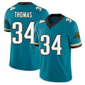 Jacksonville #34 Thomas Football V Neck Short Sleeve Teal Jersey Trevian For Men Youth Women Gift