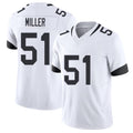 Jacksonville #51 Miller Football V Neck Short Sleeve White Jersey Ventrell For Men Youth Women Gift