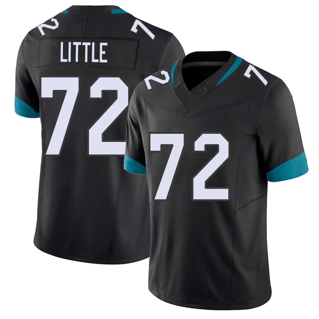 Jacksonville #72 Little Football V Neck Short Sleeve Black Jersey Walker  For Men Youth Women Gift