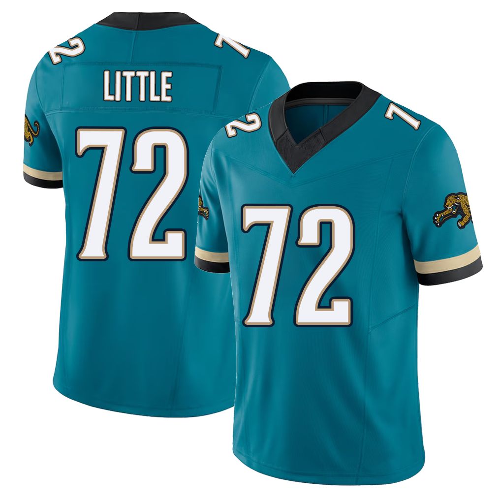 Jacksonville #72 Little Football V Neck Short Sleeve Teal Jersey Walker  For Men Youth Women Gift