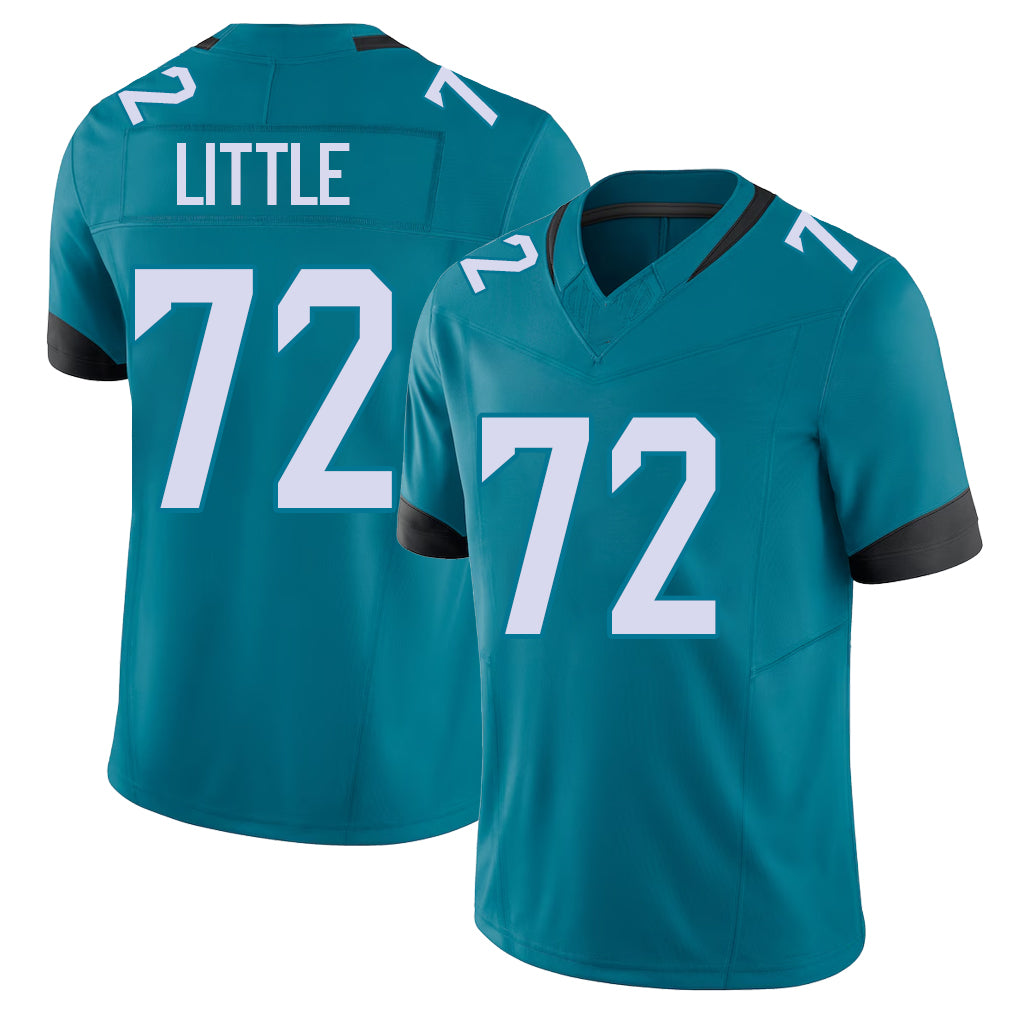 Jacksonville #72 Little Football V Neck Short Sleeve Teal Jersey Walker  For Men Youth Women Gift