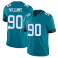 Jacksonville #90 Williams Football V Neck Short Sleeve Teal Jersey Wesley For Men Youth Women Gift