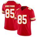 Kansas City #85 Armstrong Player Football V Neck Short Sleeve Red Jersey Andrew For Men Youth Women Gift