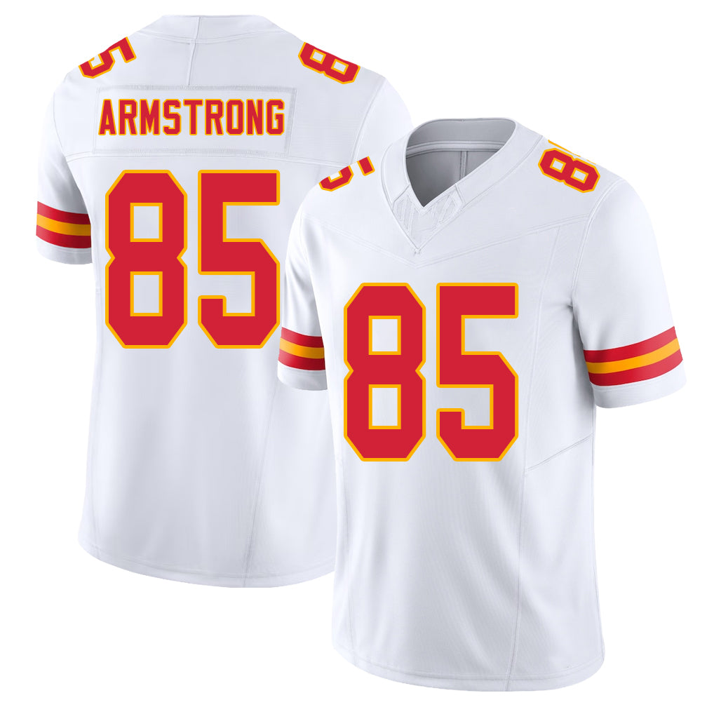 Kansas City #85 Armstrong Player Football V Neck Short Sleeve White Jersey Andrew For Men Youth Women Gift