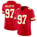Kansas City #97 Gillotte Player Football V Neck Short Sleeve Red Jersey Ashton For Men Youth Women Gift