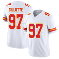 Kansas City #97 Gillotte Player Football V Neck Short Sleeve White Jersey Ashton For Men Youth Women Gift