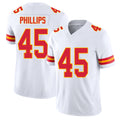 Kansas City #45 Phillips Player Football V Neck Short Sleeve White Jersey Bryce For Men Youth Women Gift