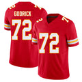 Kansas City #72 Godrick Player Football V Neck Short Sleeve Red Jersey ChukwuebukaFor Men Youth Women Gift