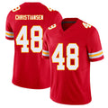 Kansas City #48 Christiansen Player Football V Neck Short Sleeve Red Jersey Cole For Men Youth Women Gift