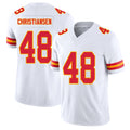 Kansas City #48 Christiansen Player Football V Neck Short Sleeve White Jersey Cole For Men Youth Women Gift