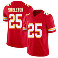 Kansas City #25 Singleton Player Football V Neck Short Sleeve Red Jersey DeShon For Men Youth Women Gift