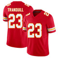 Kansas City #23 Tranquill Player Football V Neck Short Sleeve Red Jersey Drue For Men Youth Women Gift