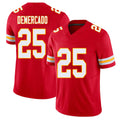 Kansas City #25 Demercado Player Football V Neck Short Sleeve Red Jersey Emari For Men Youth Women Gift