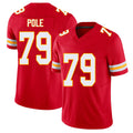 Kansas City #79 Pole Player Football V Neck Short Sleeve Red Jersey Esa For Men Youth Women Gift