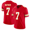 Kansas City #7 Butker Player Football V Neck Short Sleeve Red Jersey Harrison For Men Youth Women Gift
