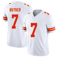 Kansas City #7 Butker Player Football V Neck Short Sleeve White Jersey Harrison For Men Youth Women Gift