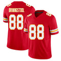 Kansas City #88 Briningstool Player Football V Neck Short Sleeve Red Jersey Jake For Men Youth Women Gift