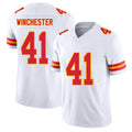 Kansas City #41 Winchester Player Football V Neck Short Sleeve White Jersey James For Men Youth Women Gift