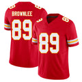 Kansas City #89 Brownlee Player Football V Neck Short Sleeve Red Jersey Jason For Men Youth Women Gift