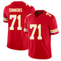 Kansas City #71 Simmons Player Football V Neck Short Sleeve Red Jersey Josh For Men Youth Women Gift