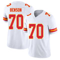 Kansas City #70 Benson Player Football V Neck Short Sleeve White Jersey Kahlil For Men Youth Women Gift