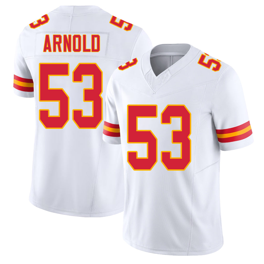 Kansas City #53 Arnold Player Football V Neck Short Sleeve White Jersey Kam For Men Youth Women Gift