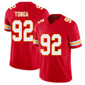 Kansas City #92 Tonga Player Football V Neck Short Sleeve Red Jersey Khyiris For Men Youth Women Gift