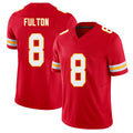 Kansas City #8 Fulton Player Football V Neck Short Sleeve Red Jersey Kristian For Men Youth Women Gift