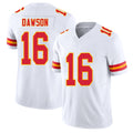 Kansas City #16 Dawson Player Football V Neck Short Sleeve White Jersey Len For Men Youth Women Gift