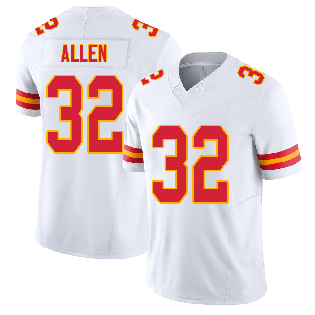 Kansas City #32 Allen Player Football V Neck Short Sleeve White Jersey Marcus For Men Youth Women Gift